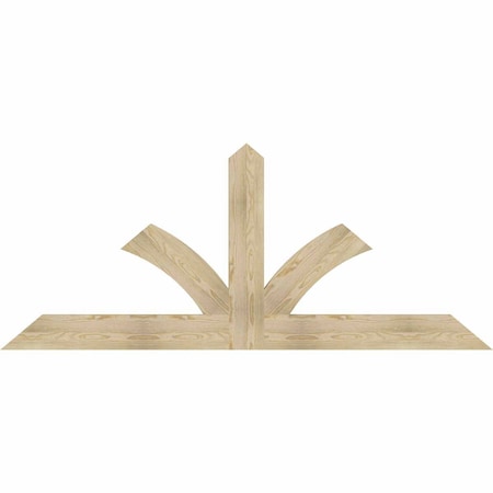 Ekena Millwork Richland Rough Sawn Timber Gable Bracket, Douglas Fir, 84"W x 35"H x 2"D x 6"F, 10/12 Pitch GBW084X35X0206RIC00RDF